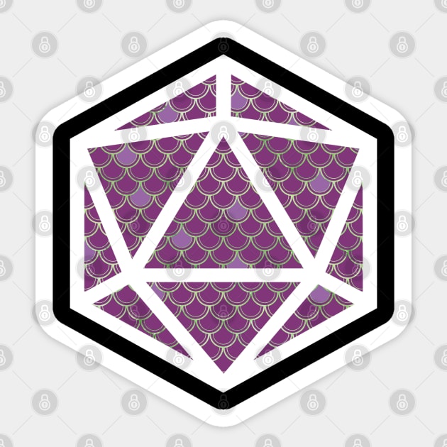 D20 Decal Badge - Scales Purple Sticker by aaallsmiles